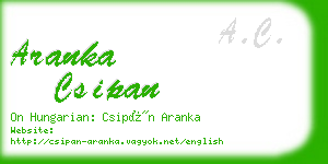 aranka csipan business card